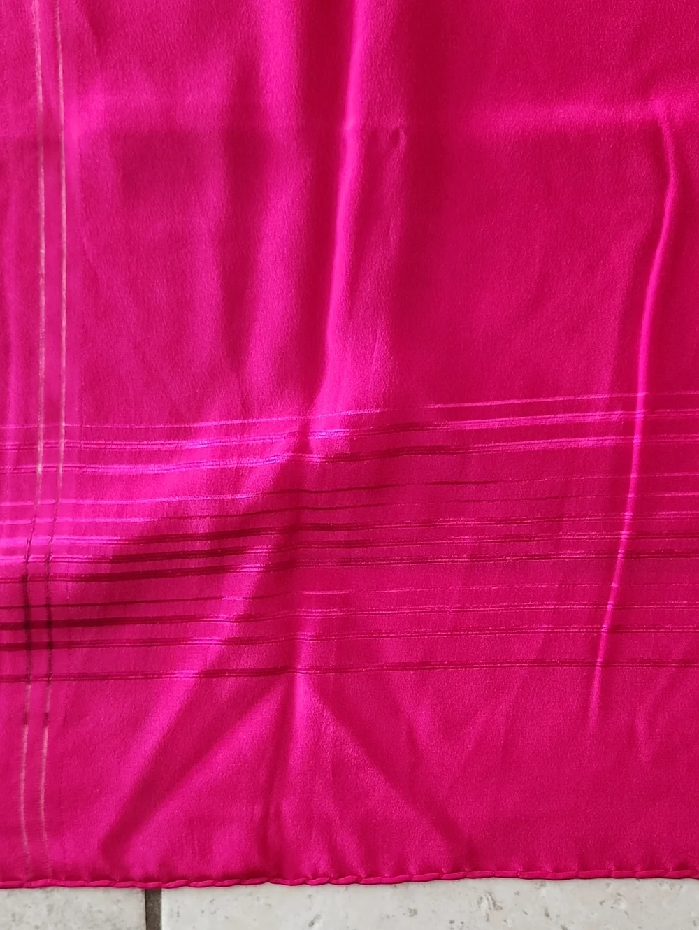 Vibrant Fuchsia Square Silk Scarf With